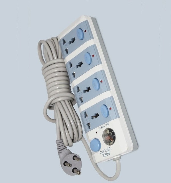 BORR England 4 multi socket plug extension 5m wire cord DZ-908A - Jungle.lk