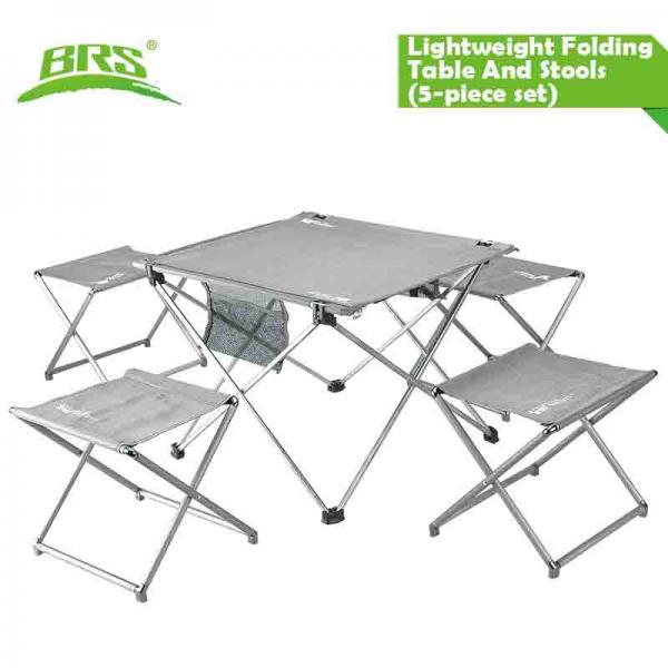 Camping Picnic Table And Stool Set In Aluminium - BRS-T05