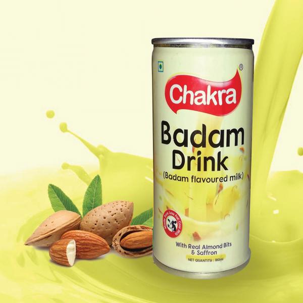 Chakra Badam Drink With Real Almond Bits & Saffron - 180ml