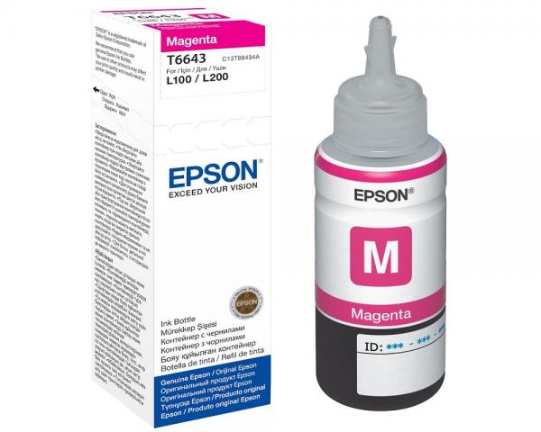 Epson Original Ink Magenta For L100/L200 70ml - T6643