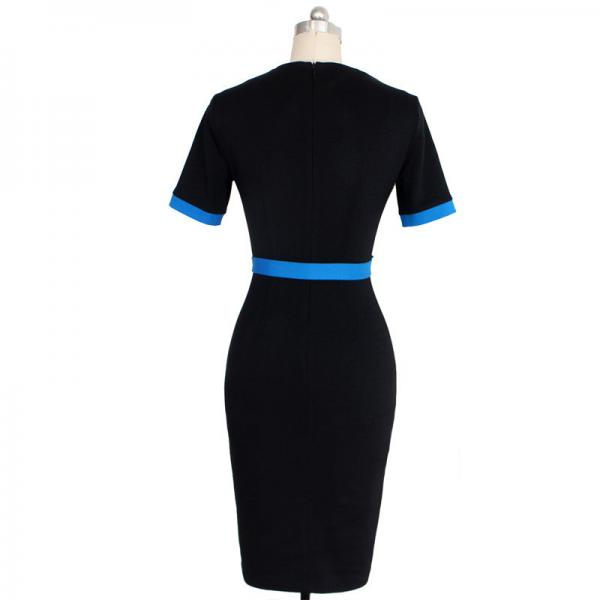 Formal Bodycon V-Neck Knee Length Sash Dress