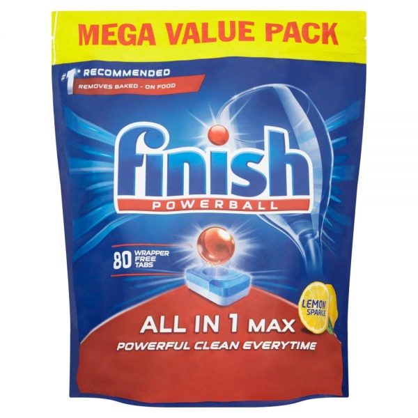 Finish All-in-1 Max Lemon Dishwasher Tablets - 80 Per Pack