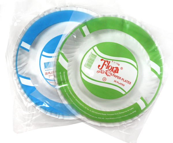 Flora 8 Inch Disposable Paper Plates 25 pack