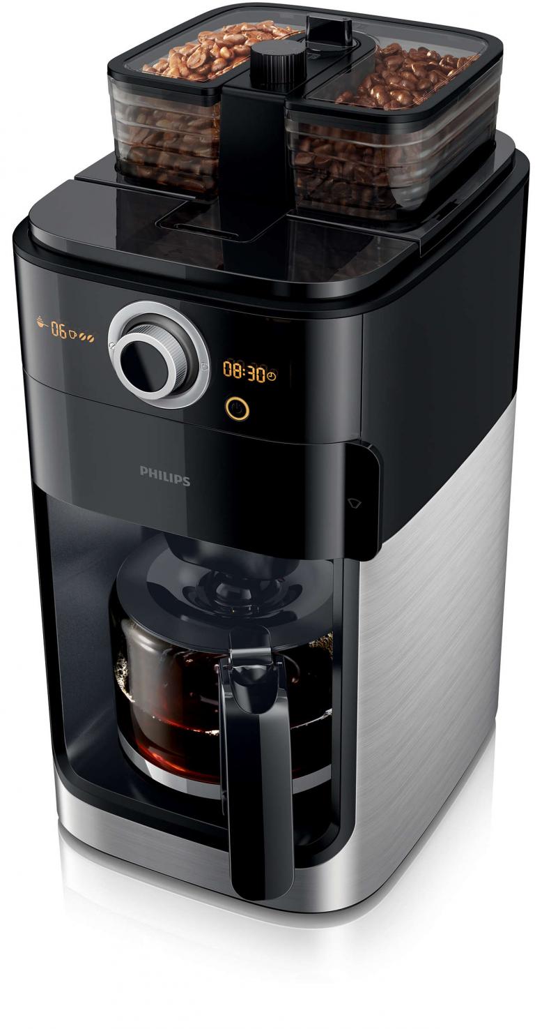 Philips Coffee Maker With Glass Jug Grind And Brew 1.2 Litre 1000 Watt ...