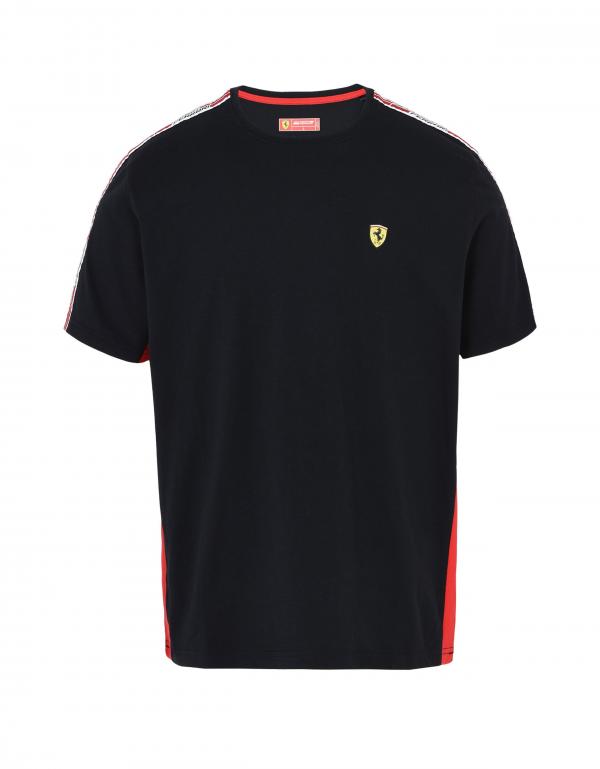 Scuderia Ferrari T-shirt with Icon Tape - Black