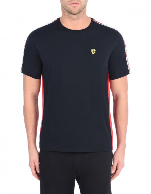 Scuderia Ferrari T-shirt with Icon Tape - Black