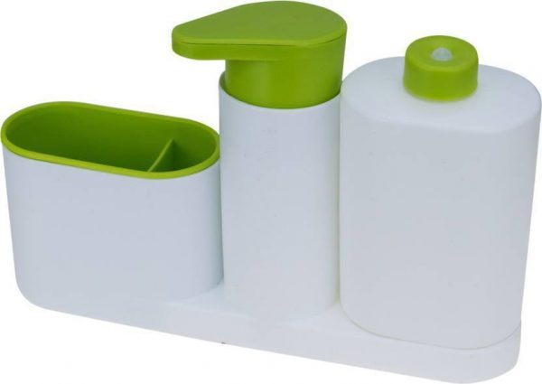 Sink Tidy Set 3 Piece With Refillable Soap Pump and Liquid Bottle 200 ml Soap Dispenser