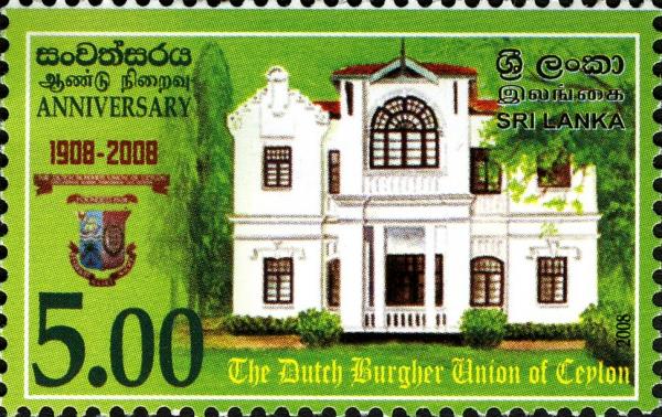 Sri Lanka 2008-10-22 The 100th Anniversary of the Dutch Burgher Union Stamp - Rs 5.00