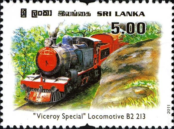 Sri Lanka 2011-02-02 The 25th Anniversary of Viceroy Special Steam Train - Locomotive - B2 213 Stamp - Rs 5.00