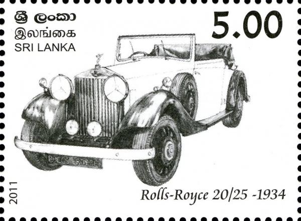 Sri Lanka 2011-10-28 2011 Vintage And Classic Cars Of SriLanka - Rolls Royce 20/25 1934 Stamp - Rs 5.00