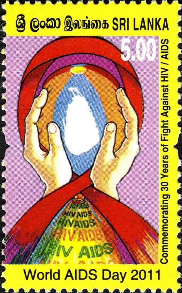 Sri Lanka 2011-12-01 The 30th Years Of fight Against HIV & Aids Stamp - Rs 5.00