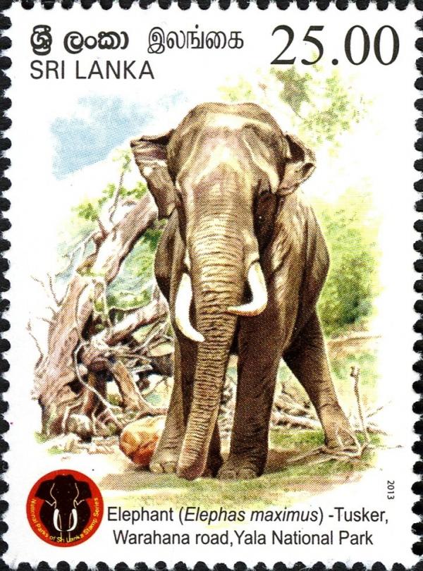 Sri Lanka 2013-07-28 Yala National Park - Asian Elephant (Elephas Maximus) Stamp - Rs 25.00