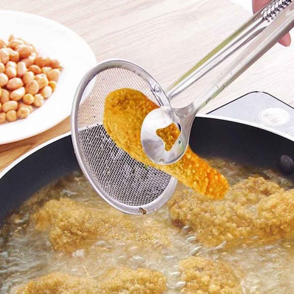 Stainless Steel Oil Draining Strainer Tongs