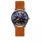 Tomi Casual Men’s Analog Quartz Round Shaped Leather Brown Band Watch