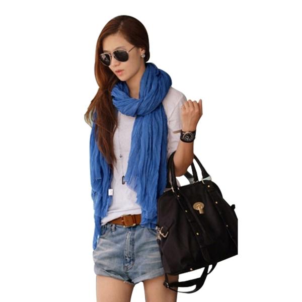 Dark Blue Solid Color Shawl