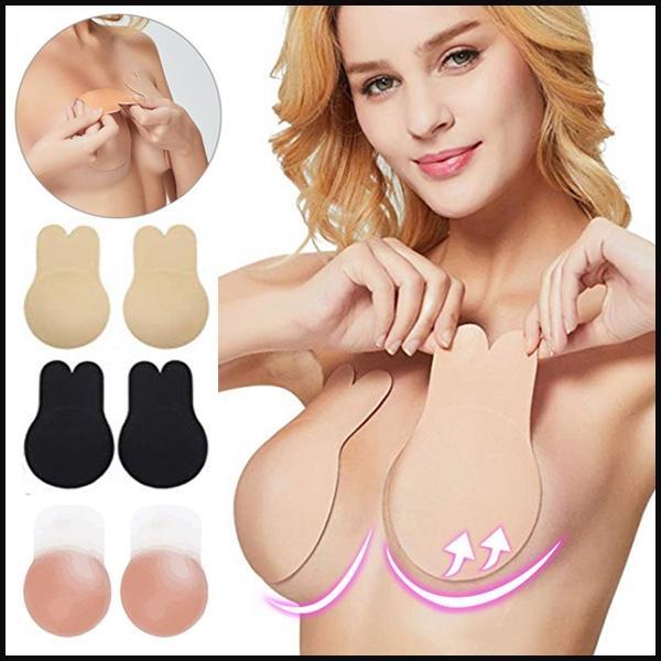 Sticky Invisible Silicone Strapless Backless Rabbit Ear Self