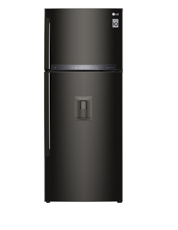 LG 438L Black Color Double Door Top​ ​Freezer​ ​Refrigerator - GLB502BS