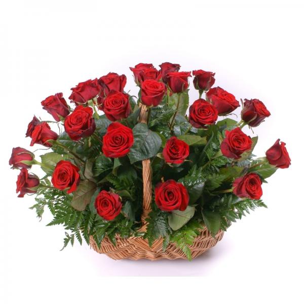 Red Roses Basket Decorated