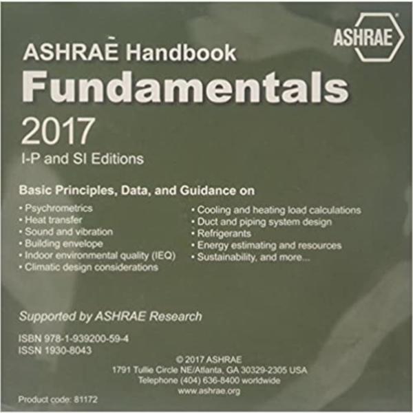 ASHRAE Handbook 2017 : Fundamentals I-P and SI Editions