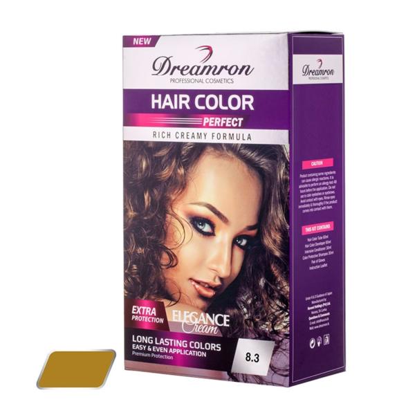 Dreamron Elegance Hair Colour Pack Permanent 8.3 - 60ml