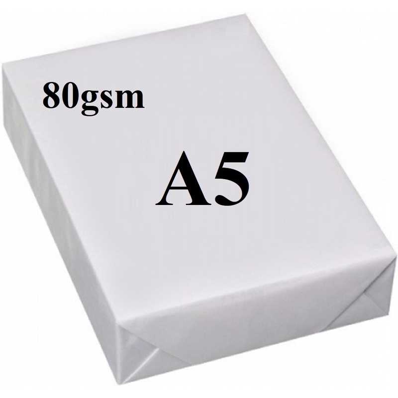 Generic A5 Paper 80gsm Ream 500 Sheets White Junglelk 1722
