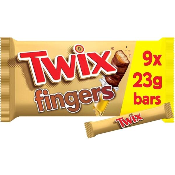 Twix Chocolate Biscuit Fingers Multipack - 9 x 23g