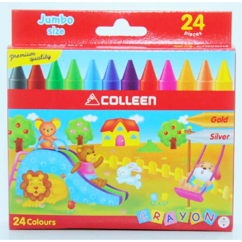24 pieces 12 Color Premium Jumbo Crayons - Crayon - at 