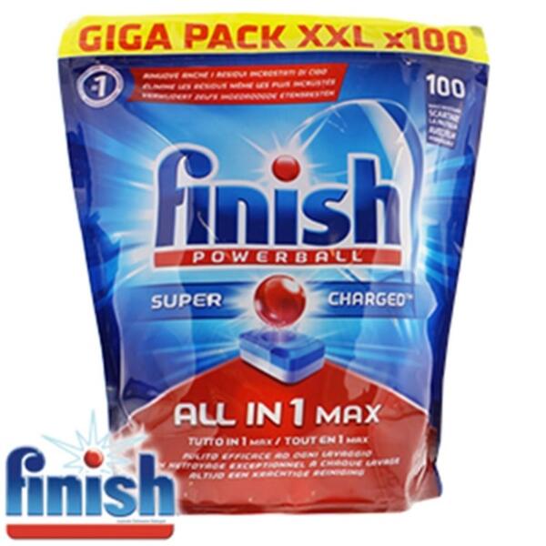 Finish All-in-1 Max Lemon Dishwasher Tablets - 100 Per Pack