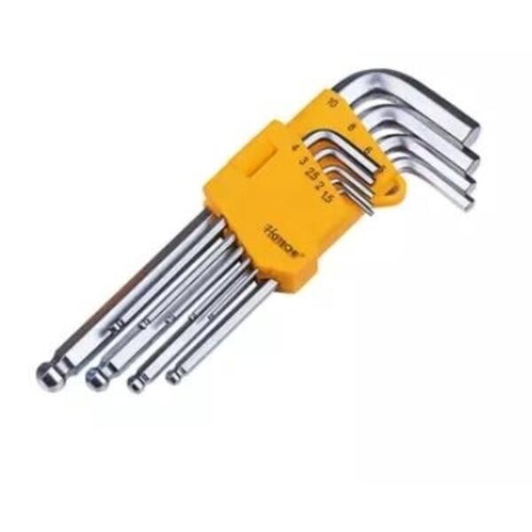 Hoteche 9Pcs Long Hex Key Set With Ball End - 260509