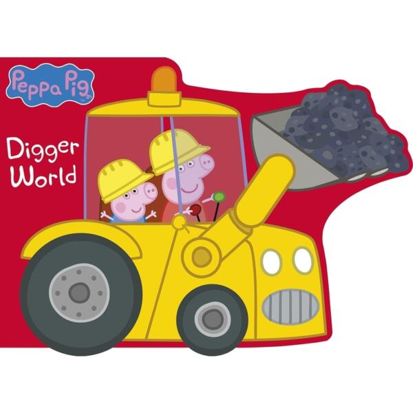 Peppa Pig : Digger World ( Board Book with Wheels )