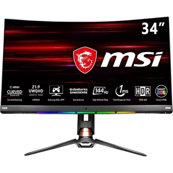 MSI 34 Inch Optix 3440 x 1440 144hz Curved Gaming Monitor - MPG341CQR