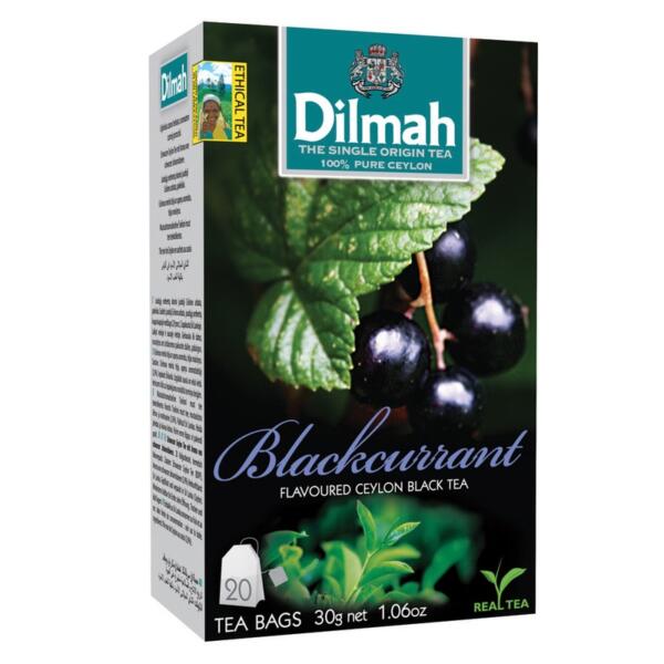 Dilmah Blackcurrant Flavoured Ceylon Black Tea - 20 Tea Bags