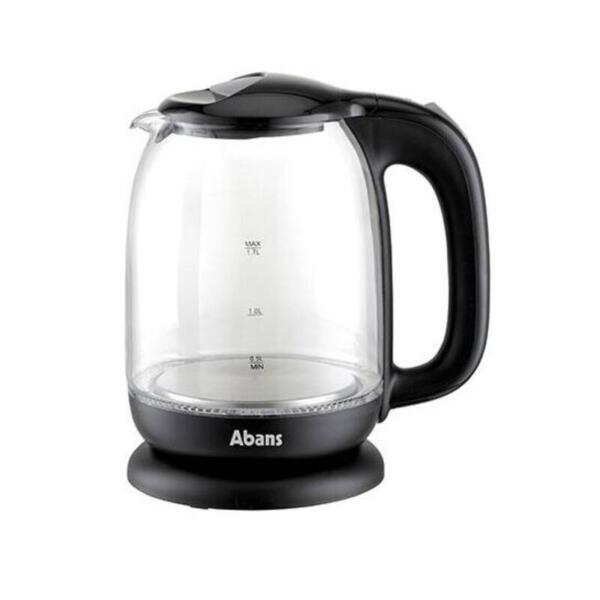 Abans 1.7L Electric Glass Kettle With Rotary Base Black - HHB1792