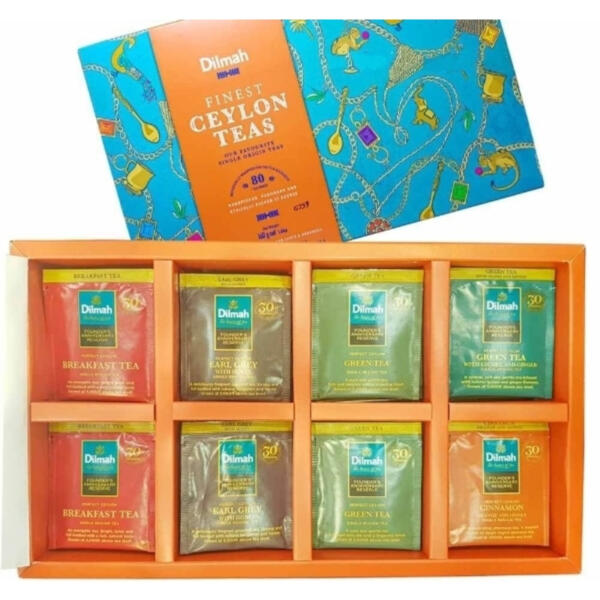 Dilmah Finest Ceylon Black Teas 80 Bags, 5 Flavoured - 160g