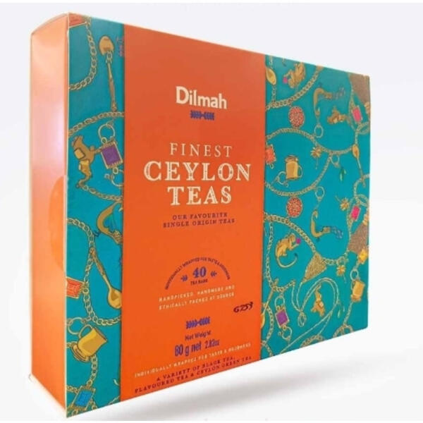 Dilmah Finest Ceylon Black Teas 80 Bags, 5 Flavoured - 160g