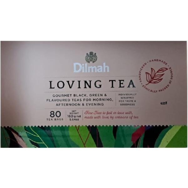 Dilmah Loving Black Tea 80 Bags, Fun Teas Variety Gift Pack 8 Flavoured - 160g