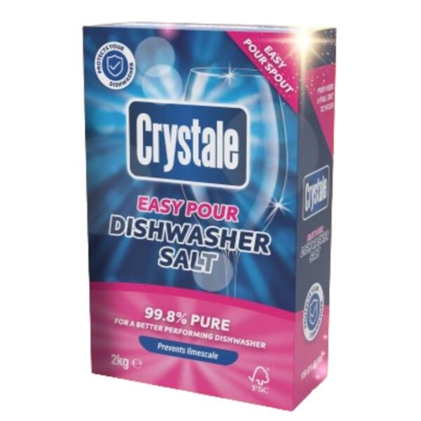 Crystale Dishwasher Salt Easy Pour Spout Sparkling Shine & Clear 2Kg Pack