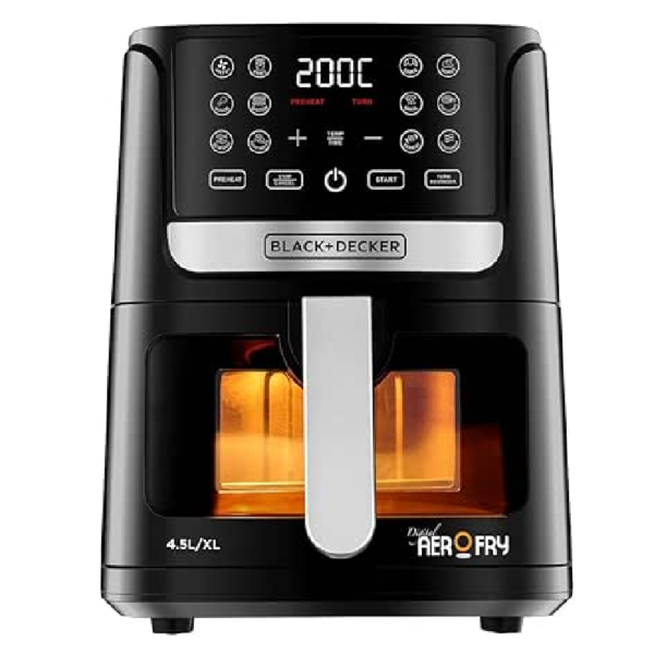 Black & Decker 1500W 12 in 1 Digital Air Fryer with Window - AF4500-B5