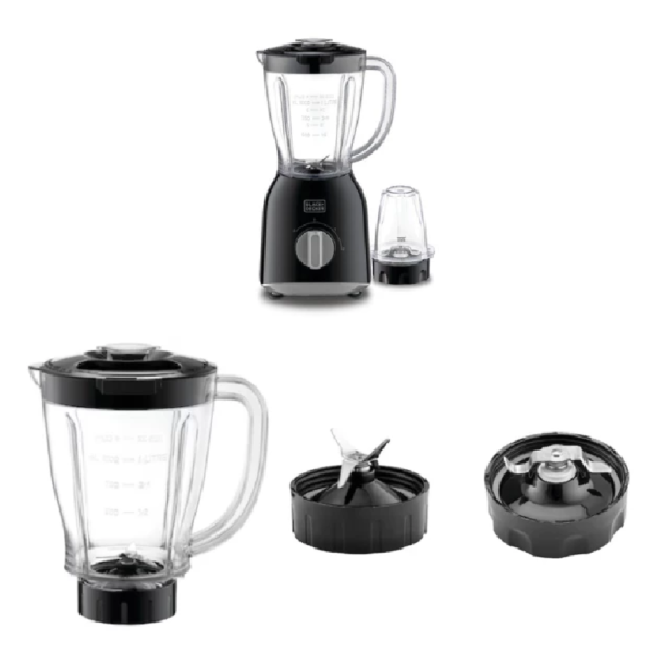 Black & Decker 400W 1.0L Blender With Grinder Mill Plus Extra Blender Jar - BX365PR-B5