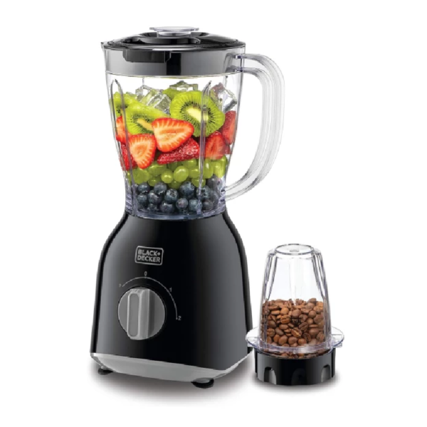 Black & Decker 400W 1.0L Blender With Grinder Mill Plus Extra Blender Jar - BX365PR-B5