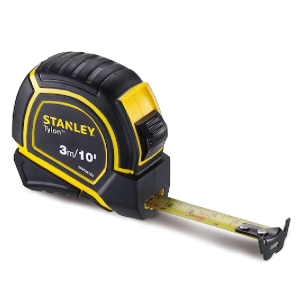 Stanley Short Tape Tylon Rule 3m x 13mm Black/Yellow - STHT36193