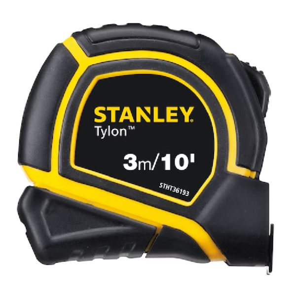 Stanley Short Tape Tylon Rule 3m x 13mm Black/Yellow - STHT36193